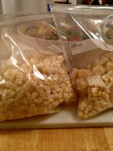 Local sweet corn, the only thing I managed to save for the winter months