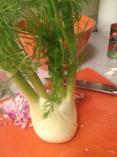 I don't cook with fennel much, but I'm glad a recent restaurant trip inspired me to buy a bulb. I'm also glad fennel is so hearty. This guy hung out in my fridge for two weeks.