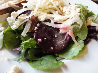 Roasted Beets with Spinach, Goat Cheese, and Shaved Fennel. Because of this salad, Fennel is my new favorite thing. And I'm feverishly trying to replicate the citris vinegraitte.