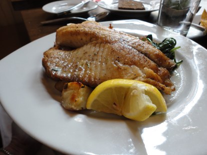 My mom ordered St. Peter's Fish with Spinach and Lemon. Light and simple