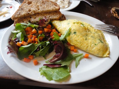 I opted for brunch - Omelette with Goat Cheese and Herbs. Even this side salad was flavorful and SO FRESH.