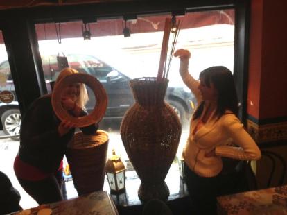 This is what happens when two bloggers get together and have to wait a really long time for their food