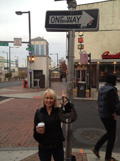 Before ending our day, my mom posed with a street sign that said "Glor," her nickname. Happy Birthday, Mom! (You'll never guess how old she is.)