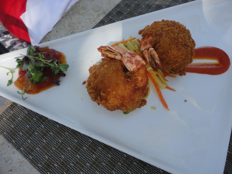 Sunset Key Shrimp with Apricot BBQ sauce and watermelon chutney. Oh my.