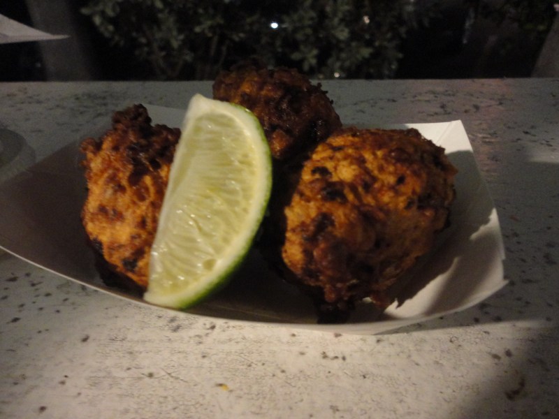 Conch fritters and lime