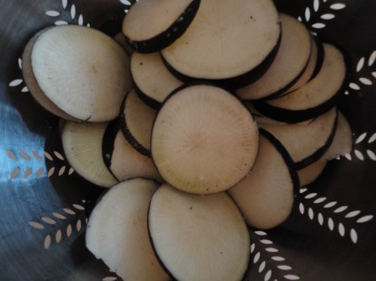 Thickly sliced and ready for the pickle jar