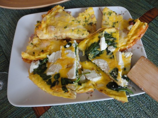 Ham and White Cheddar Frittata AND Spinach and Goat Cheese Frittata