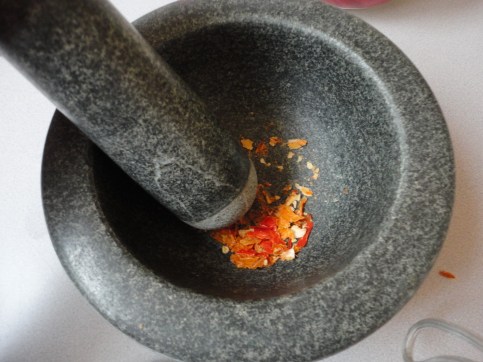 Crushed Peppermeister Peppers - crushing these caused me to cough. Peppermeister should market Peppermeister Spray.