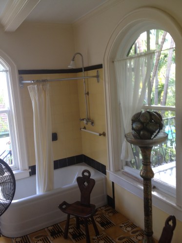 The master bathroom, the only second floor bathroom in Key West until after 1944