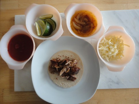 Salsa, lime, onions, and white cheddar cheese - my favorite toppings