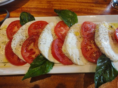 Caprese Salad with house made mozzarella. No, tomatoes are not in season yet, but these tomatoes were tasty and this salad was worth the non-local splurge