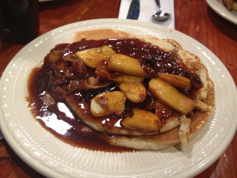Did I mention that the Caramel Apple Pancakes are TOPPED WITH SMOKED BACON??