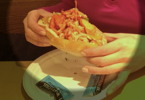 The lobster roll in question. Best Breakfast Ever.