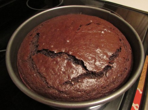 The top of this cake gets all crystallized, crackly, and crunchy